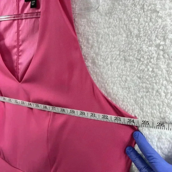 Prabal Gurung Wide Leg Tall Jumpsuit Romper 20W Pink Neck Bow Detail Barbiecore - Picture 11 of 16